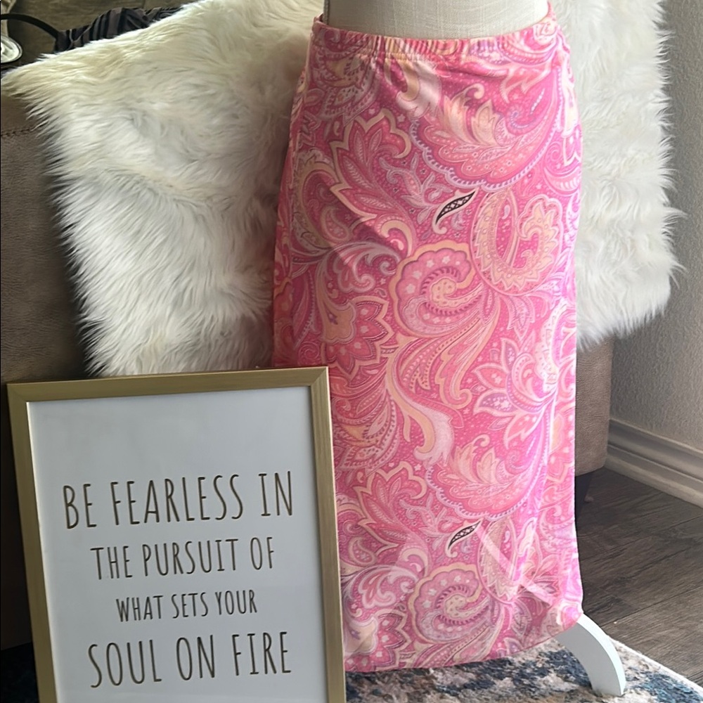 Paisley Pink SHEIN Maxi Skirt